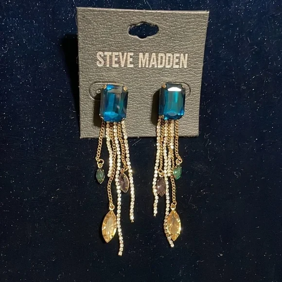 Steve Madden Earrings Colorful Dangle Bling Earrings Sold Out in Stores 🆕 💎 - Picture 9 of 11